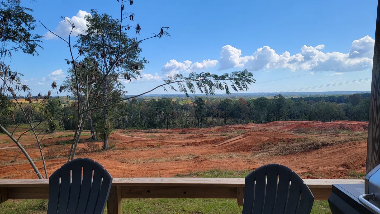 Peewee track seen from the house deck