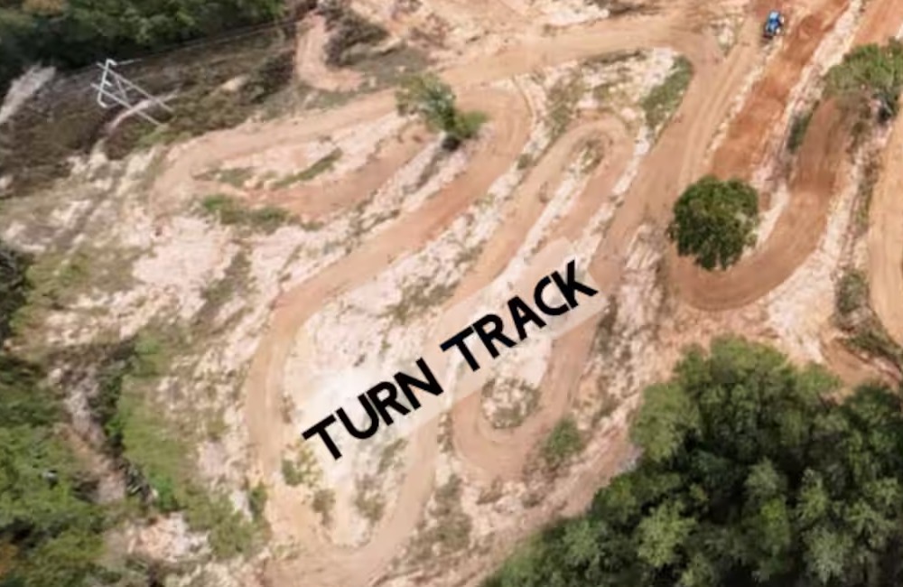 Aerial view of the turn track loops